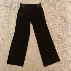 INC International Concepts Petites Pull On Stretchy Wide Leg Pants Black Women S